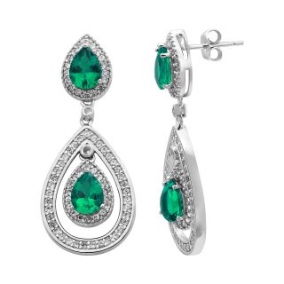 Alexandra Gem Green Crystal Earrings, Womens