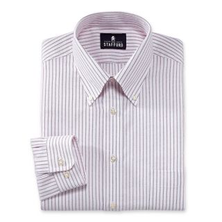 Stafford Blended Oxford Dress Shirt   Big and Tall, Rose Valley Stripe, Mens