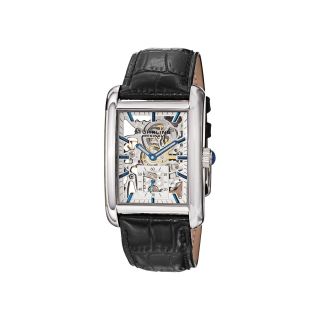 STUHRLING Mens Rectangle Automatic Skeleton Watch