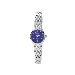 Armitron Now Womens Silver Tone Stainless Steel Diamond Accent Watch