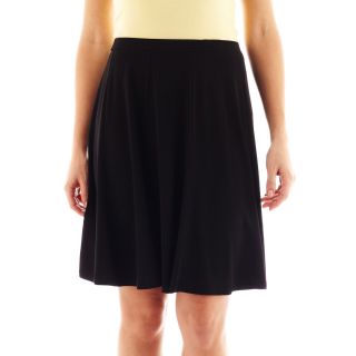 LIZ CLAIBORNE Gored Knit Skirt, Black