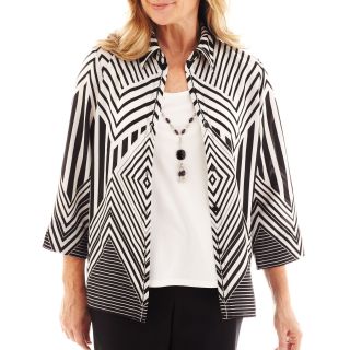 Alfred Dunner Monte Carlo Layered Top with Necklace