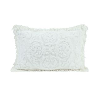 Medallion Chenille Standard Pillow Sham, White