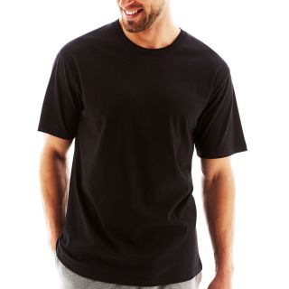 Stafford Cotton Lightweight Color Crewneck T Shirt   Big and Tall, Black, Mens