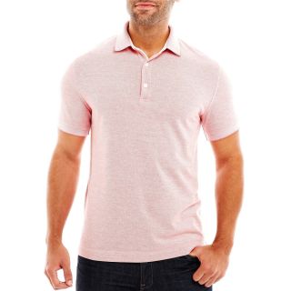 CLAIBORNE 2 Tone Piqué Polo Shirt, Pink, Mens