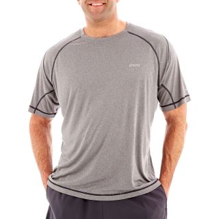 Asics Textured Tee Big and Tall, Charcoal Heather, Mens