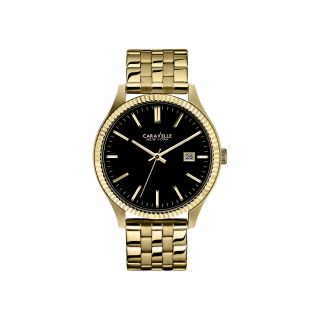 Caravelle New York Mens Gold Tone Bracelet Watch