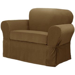 Mitchell 2 pc. Stretch Chair Slipcover Set, Walnut
