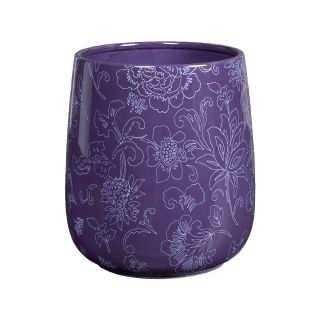 Creative Bath Fine Lines Ceramic Wastebasket, Purple