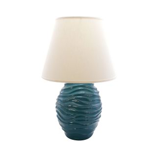 HAEGER Ceramic Wave Solid Color Table Lamp, Blue