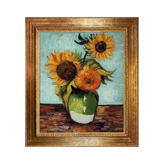 Sunflowers, First Version, Framed Canvas Wall Art
