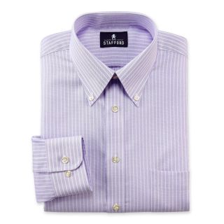 Stafford Oxford Dress Shirt Big&Tall, Lavender Stripe, Mens