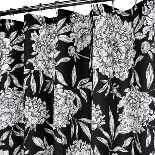 Park B Smith Peony Fabric Shower Curtain, Black