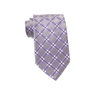 Stafford Wicker Park Grid Tie, Silver, Mens