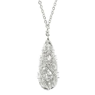 CZ by Kenneth Jay Lane Clear Stone Egg Pendant, Womens