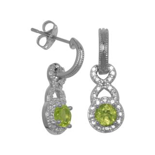 Bridge Jewelry Green Stone Post Earrings, White