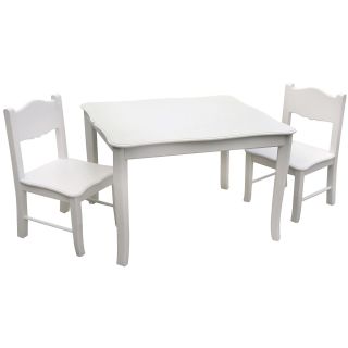 Guidecraft Classic White Table and Chairs Set