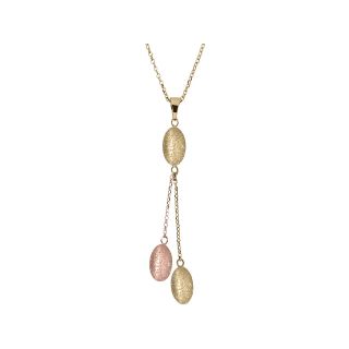 Two Tone 18K Gold Plated Silver Double Pebble Necklace, Womens