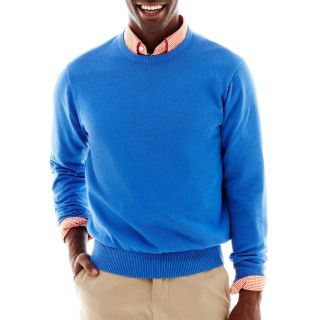 Cotton Crewneck Sweater, Blue, Mens