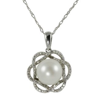Freshwater Pearl & Diamond Pendant, Womens