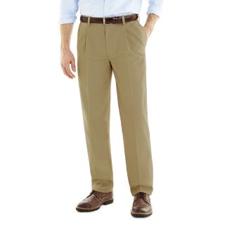 St. Johns Bay Worry Free Slider Relaxed Fit Pleated Pants, British Khaki, Mens