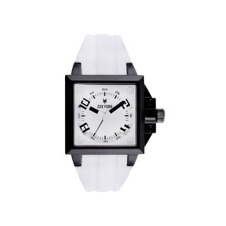 Zoo York Mens Square Rubber Strap Watch, White