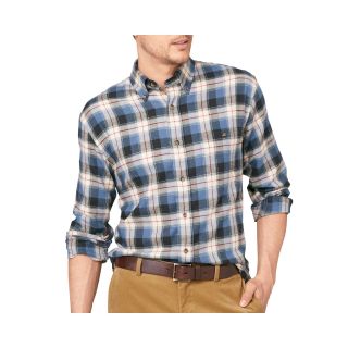 G.H. Bass Long Sleeve Plaid Flannel Shirt, Tidal Foam, Mens