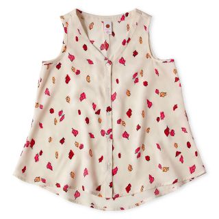 Total Girl Button Front Top   Girls 7 16 and Plus, Ivory, Girls