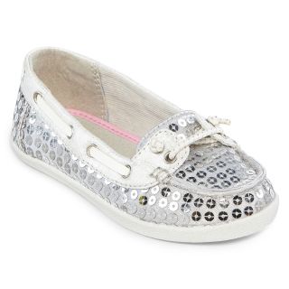 ARIZONA Lil Betsy Toddler Girls Boat Shoes, Silver, Silver
