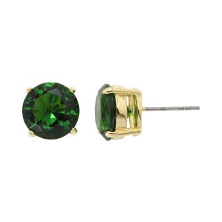 Bridge Jewelry Green Crystal Stud Earrings