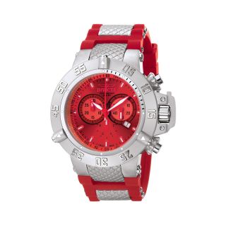 Invicta Stainless Steel & Red Rubber Watch, Mens