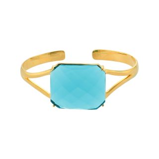 ATHRA 14K Gold Plated Blue Resin Cuff Bracelet, Womens
