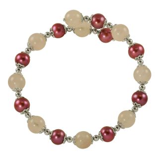 Plum Cultured Freshwater Pearl & Rose Quartz Bracelet, Womens