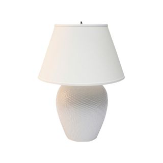 Basket Table Lamp, White