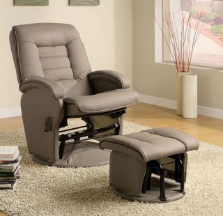 Coaster Comfort Swivel Glider Chair with Ottoman in Beige Model 600166