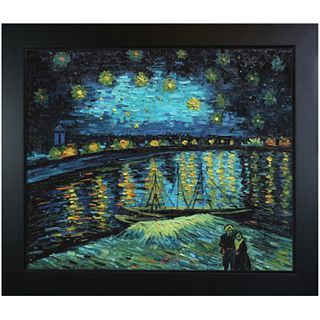 Starry Night over the Rhone Framed Canvas Wall Art