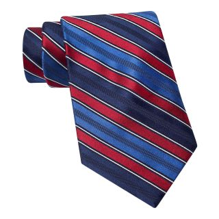 Stafford William Striped Tie, Red, Mens