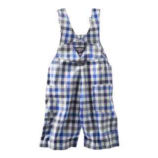 Oshkosh Bgosh Blue and White Plaid Shortalls   Boys 3m 24m