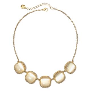 MONET JEWELRY Monet Gold Tone & White Stone Collar Necklace, Whte