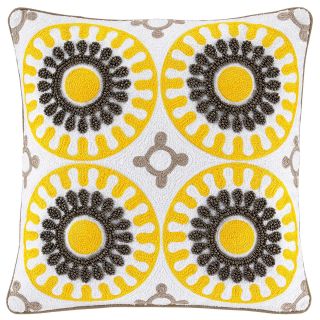 HAPPY CHIC BY JONATHAN ADLER Lola Medallion Square Pillow, Yellow