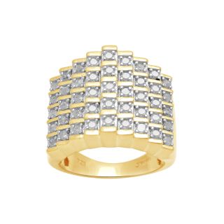 1 CT. T.W. Diamond 18K Yellow Gold Over Silver Ring, Womens