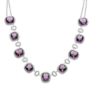 Alexandra Gem Purple & Clear Crystal Necklace, Womens