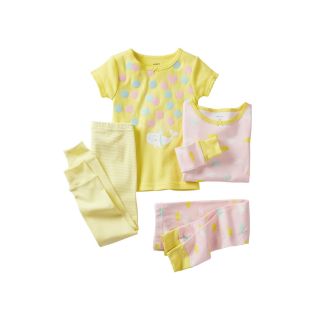 Carters 4 pc. Whale Pajamas   Girls 6m 24m, Yellow, Yellow, Girls