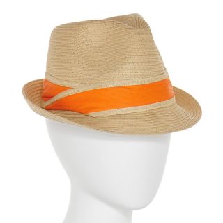 MIXIT Mixit Straw Fedora Hat, Orange, Womens
