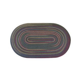 Monticello Reversible Braided Indoor/Outdoor Oval Rugs, Navy