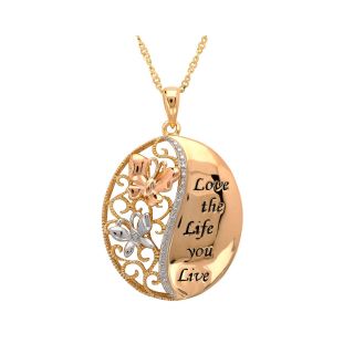Diamond Accent Love the Life You Live Pendant, Womens