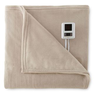 Biddeford Plush Heated Blanket, Linen