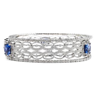 Lab Created Sapphire & Diamond Accent 3 pc. Bangle Bracelet Set, Womens