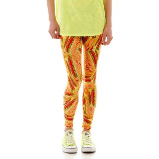 Food Print Leggings, Photoreal Burger, Womens