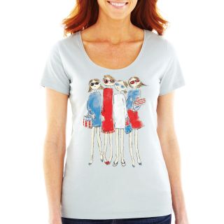 Beaded Graphic Tee, Quarry, Womens